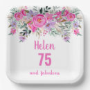 Search for 75th birthday paper plates Floral