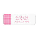 Search for pink gingham return address labels Modern