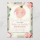 Search for peach 1st birthday invitations Flowers