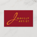 Search for maroon business cards Makeup artist