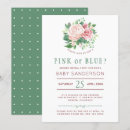 Search for green gender reveal invitations Boy or girl