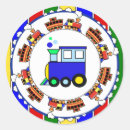 Search for boys train birthday stickers Red