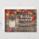 Search for autumn leaves birthday invitations Rustic