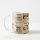 Search for old newspaper mugs French