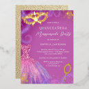 Search for pink masquerade party invitations Purple