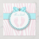 Search for footprint baby shower invitations Pink
