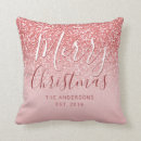 Search for rose gold glitter cushions Merry christmas