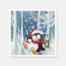 Search for funny christmas cocktail napkins Penguin