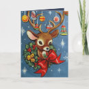 Search for vintage reindeer christmas cards Retro