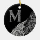 Search for monogram initial letter m christmas tree decorations Vintage
