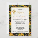 Search for sunflowers christening invitations Gold