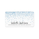 Search for blue glitter return address labels Bridal shower