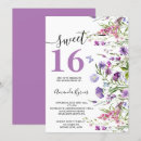 Search for pastel sweet 16 invitations Romantic wild flowers pattern