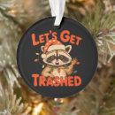 Search for racoon christmas tree decorations Santa