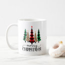 Search for red and green plaid mugs Merry christmas