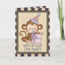 Search for little monkey birthday cards For kids