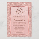 Search for rose gold 50th birthday invitations Fifty and fabulous