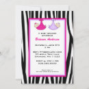 Search for hot pink zebra invitations Baby