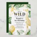 Search for foil 1st birthday invitations Safari