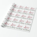 Search for joy to the world wrapping paper Red