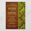 Search for brown damask wedding invitations Chocolate