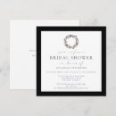 Search for wreath bridal shower invitations Black and white