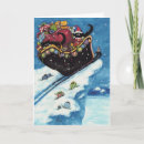 Search for cats in sleigh cards Santa