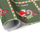 Search for motorcycle christmas wrapping paper Santa claus