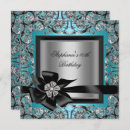 Search for blue black 40th birthday invitations Silver
