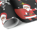 Search for black with snowflakes wrapping paper Santa claus
