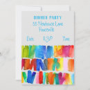 Search for abstract art invite invitations Rainbow
