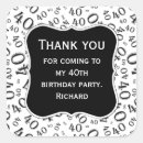 Search for black thank you stickers 40th birthday party