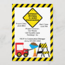 Search for construction site birthday invitations For kids