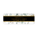 Search for white and gold return address labels Simple calligraphy