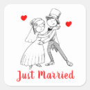 Search for married square stickers Bride and groom