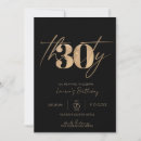 Search for black and gold 30th birthday invitations Chic