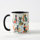 Search for retro atomic pattern mugs Cats