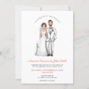 Search for cartoon bride and groom wedding invitations Illustration