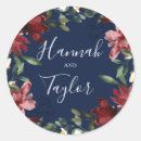 Search for winter flowers wedding stickers Navy blue flowers
