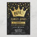 Search for royal 1st birthday invitations Gold glitter