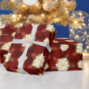 Search for red and white poinsettias wrapping paper Elegant