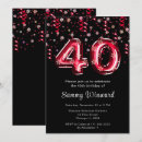 Search for red and black 40th birthday invitations Forty