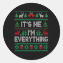 Search for its me stickers Ugly christmas sweater