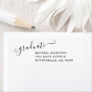 Search for graduation announcement return address labels Black and white