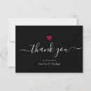 Search for red heart thank you cards Black and white