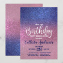 Search for sapphire blue birthday invitations Glitter