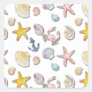 Search for shells square stickers Star fish