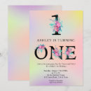 Search for floral unicorn 1st birthday invitations Chic