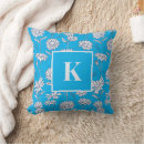 Search for flower pattern cushions Blue and white