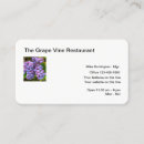 Search for grape vine business cards Restaurant